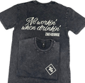 Zac & George No Workin' When Drinkin' stonewash tee — back print and folded front detail